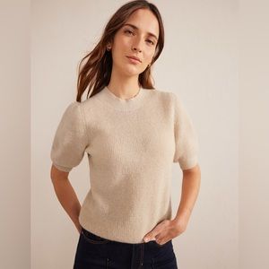 New Boden Ribbed Fluffy Top in Rope, size M